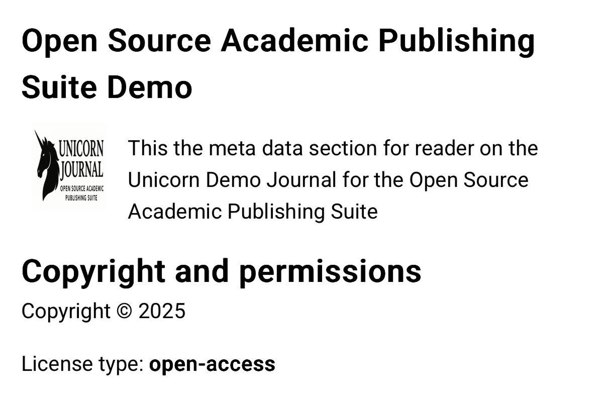 Reader metadata panel displaying journal details