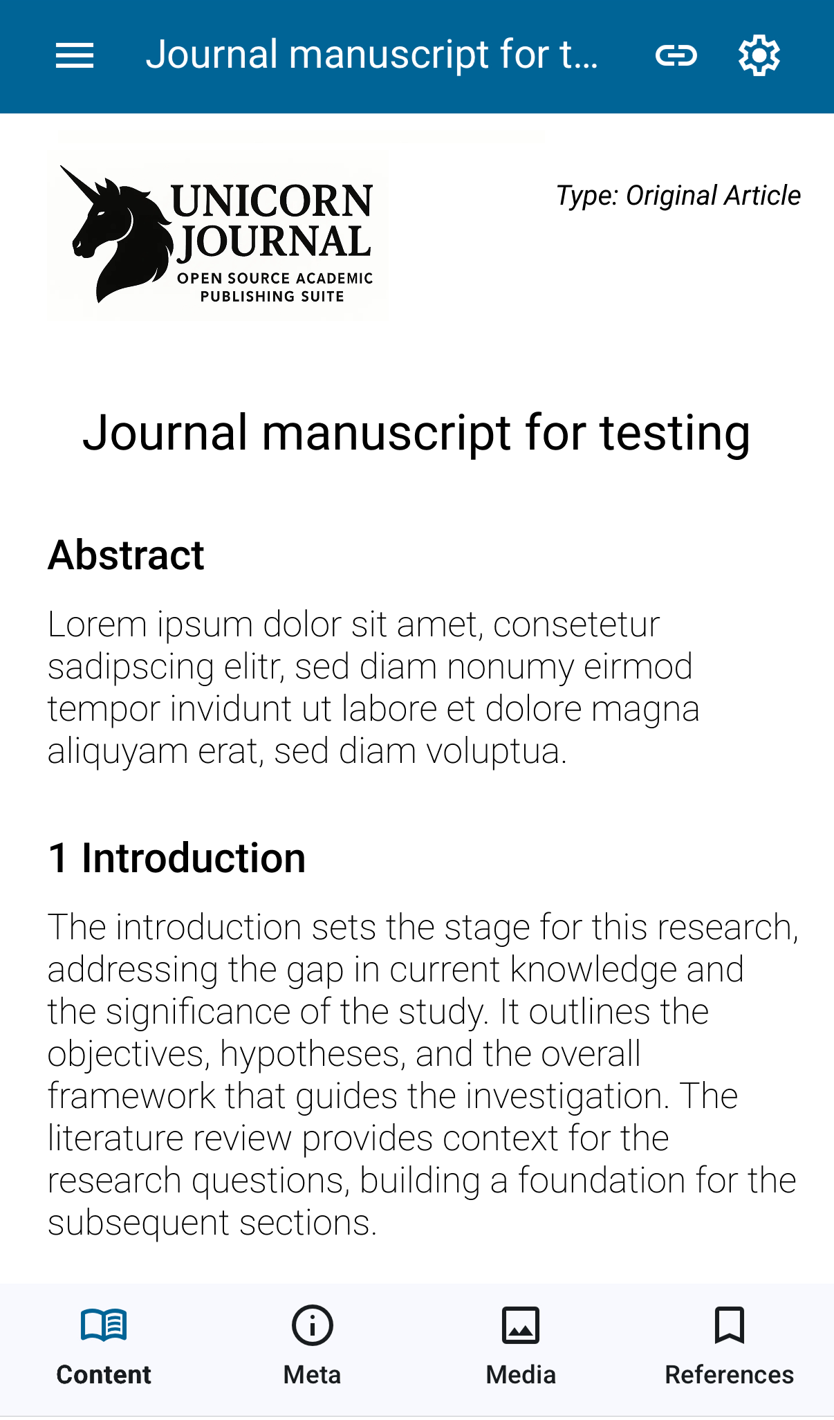 Reader article view showcasing responsive layout