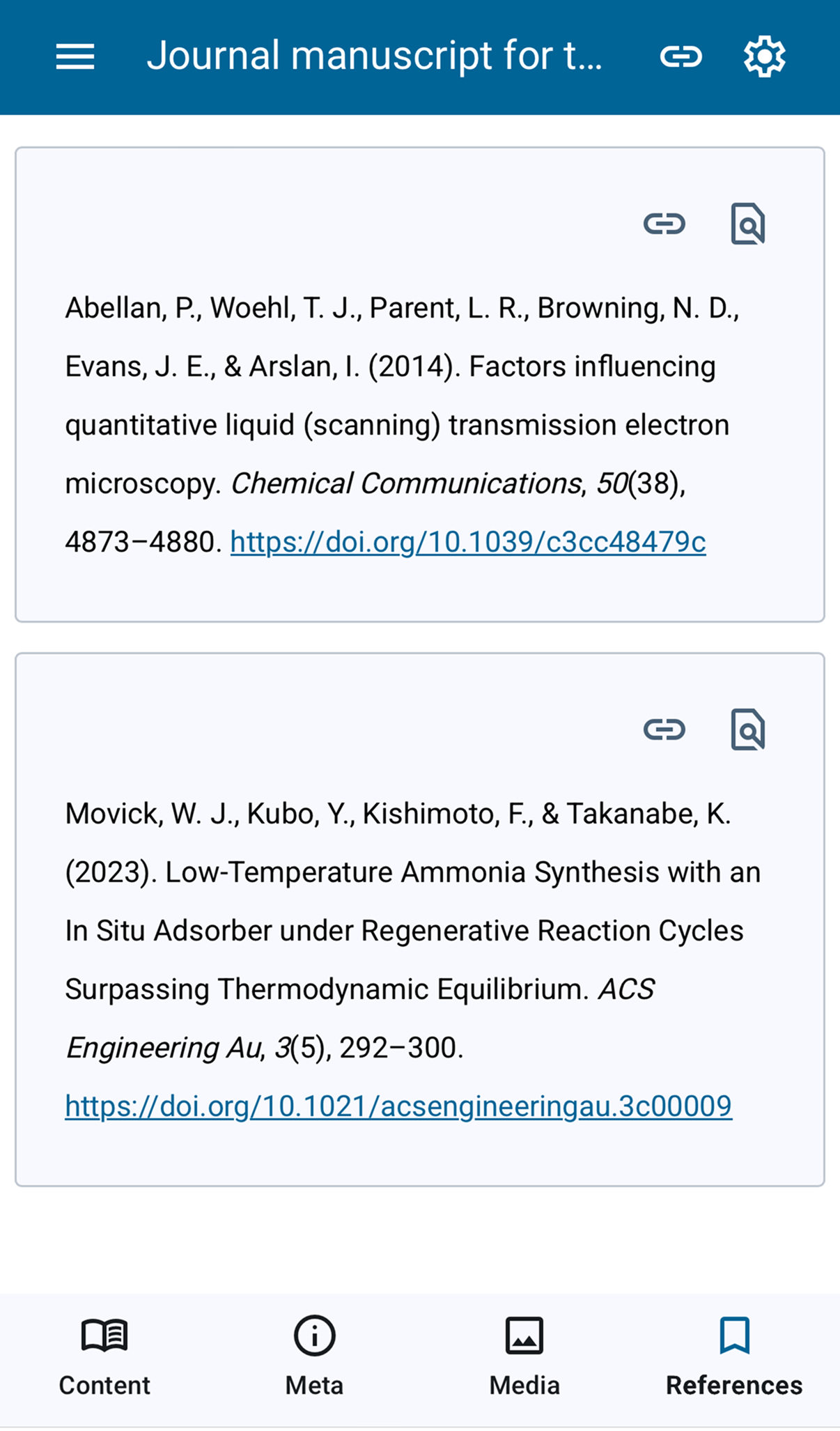 Reader reference panel alongside the article