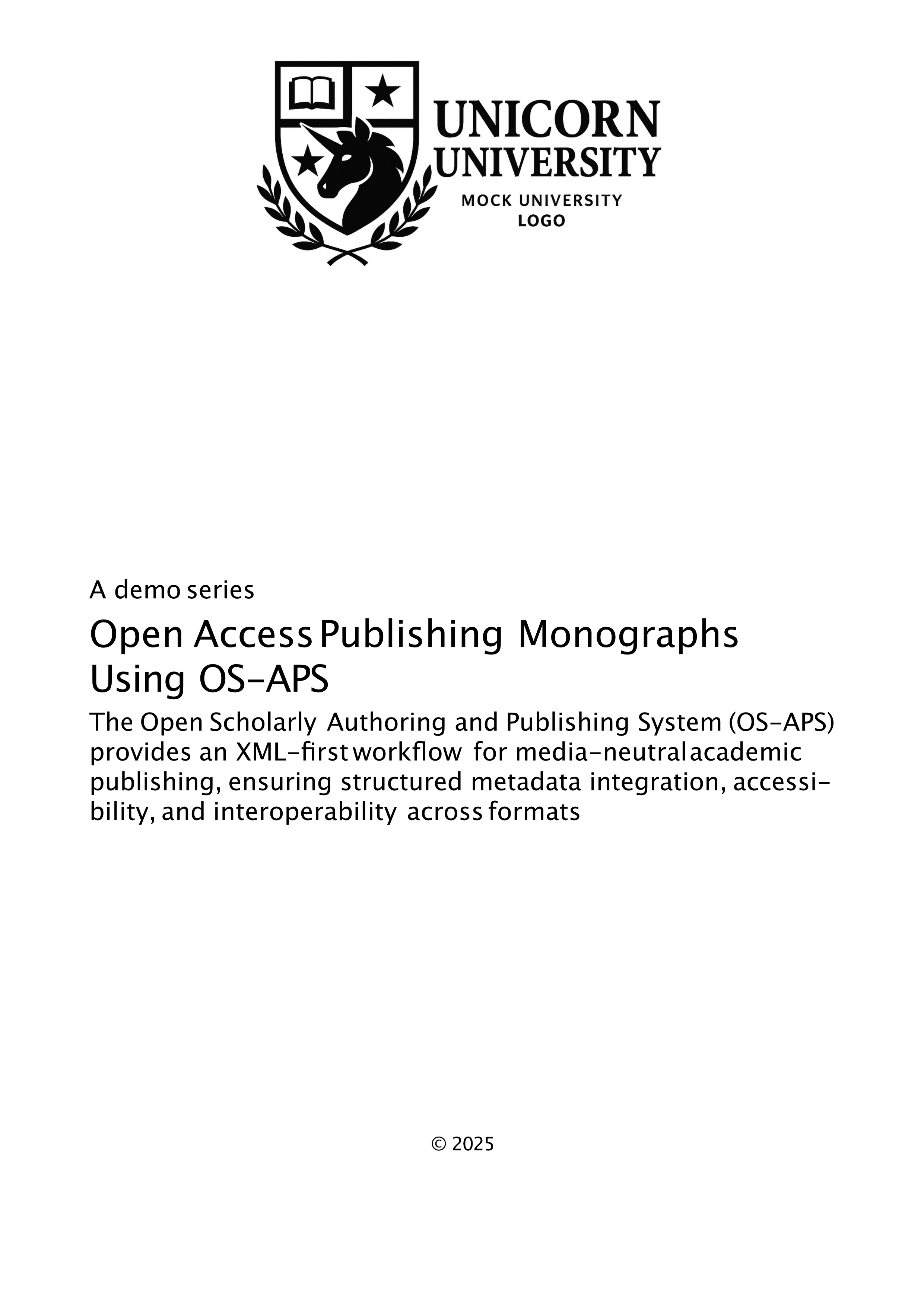 Monograph export title page