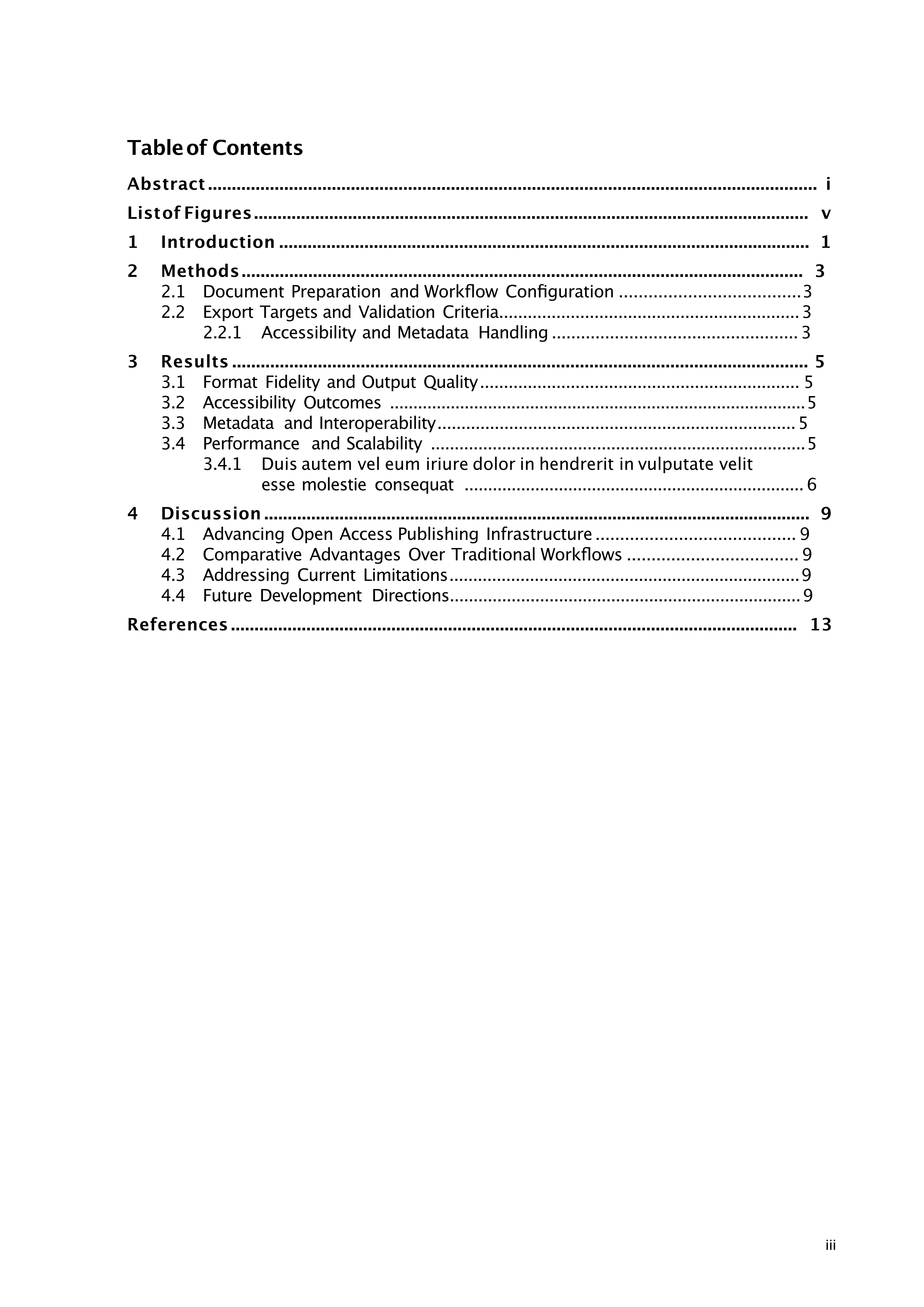 Monograph table of contents example